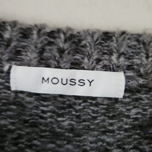 MOUSSY | Crewneck Sweater Ombre Gray Sz L - Picture 3 of 5
